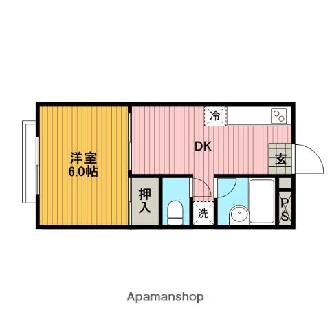 アブニール淵野辺本町(1DK/2階)の間取り写真