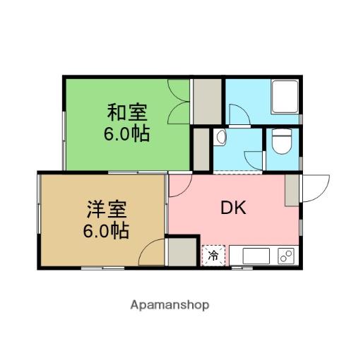 パステルハイツ(2DK/1階)の間取り写真