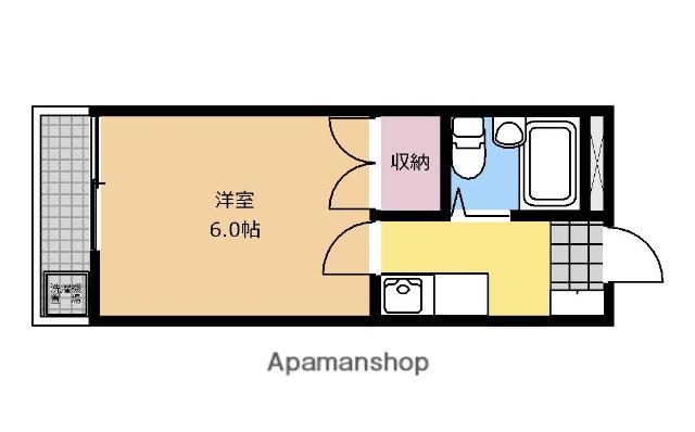 スカイプラザ陽光台(1K/1階)の間取り写真