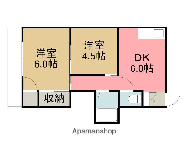 高喜屋マンション(2DK/3階)の間取り写真