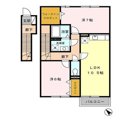 プレミール(2LDK/2階)の間取り写真