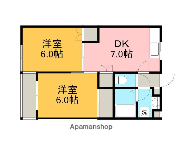 サンライフモーレアⅡ(2DK/4階)の間取り写真
