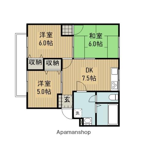 ボナール町田A(3DK/2階)の間取り写真
