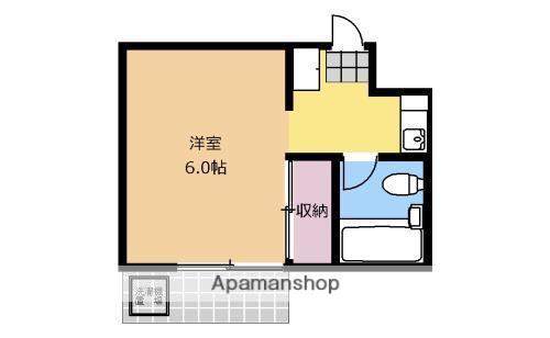 フォンテーヌ21(ワンルーム/1階)の間取り写真