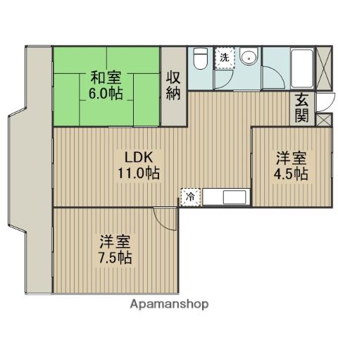 キャステール忠生 4階階 間取り