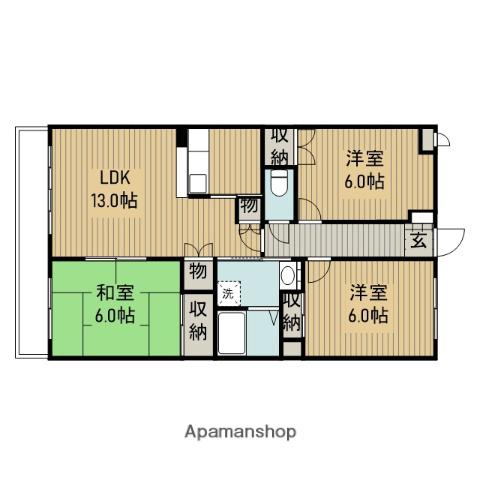 ドルフソニアドーロ 3階階 間取り