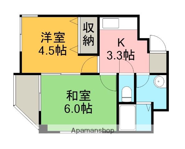 コスモタウン千代田 3階階 間取り