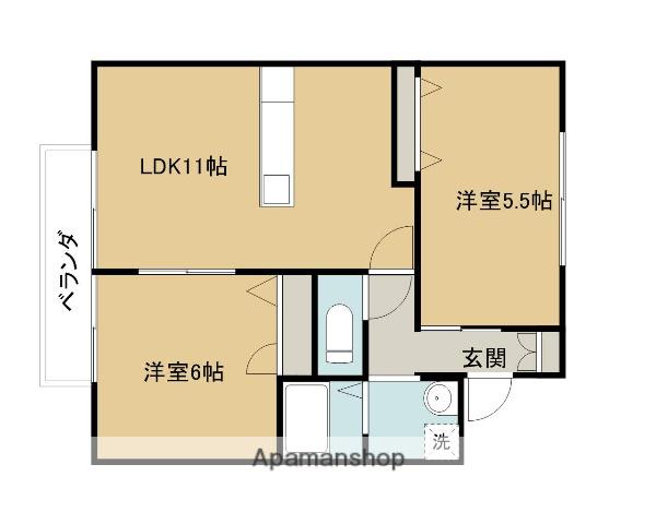 アムールT&S(2LDK/2階)の間取り写真