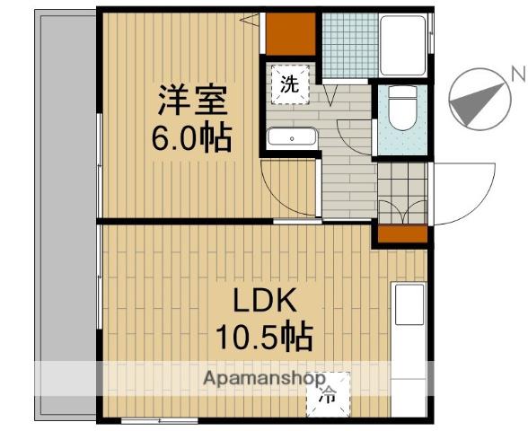 コスモスハイツ(1LDK/2階)の間取り写真