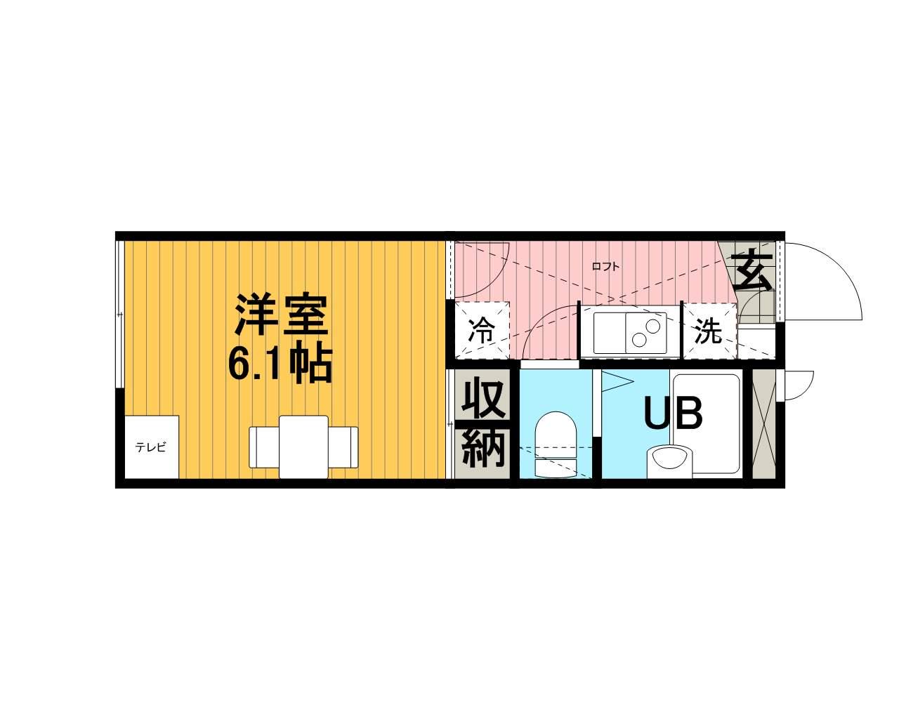 レオパレス相模が丘イースト(1K/2階)の間取り写真