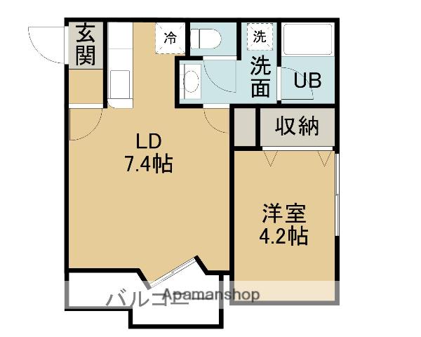 セピアコートⅡ(1DK/3階)の間取り写真