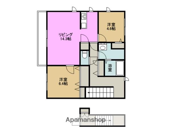 相模線 下溝駅 徒歩8分 2階建 築14年(2LDK/2階)の間取り写真