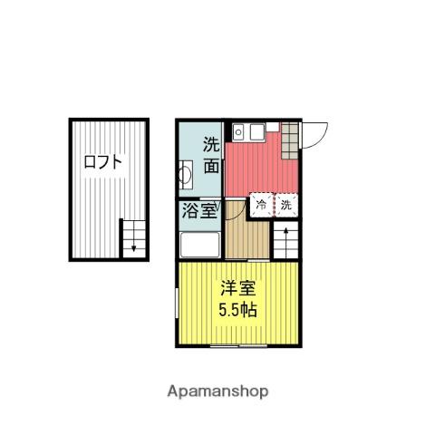ユーリス北里(1K/2階)の間取り写真