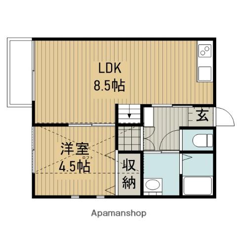 カーサLG(1LDK/2階)の間取り写真