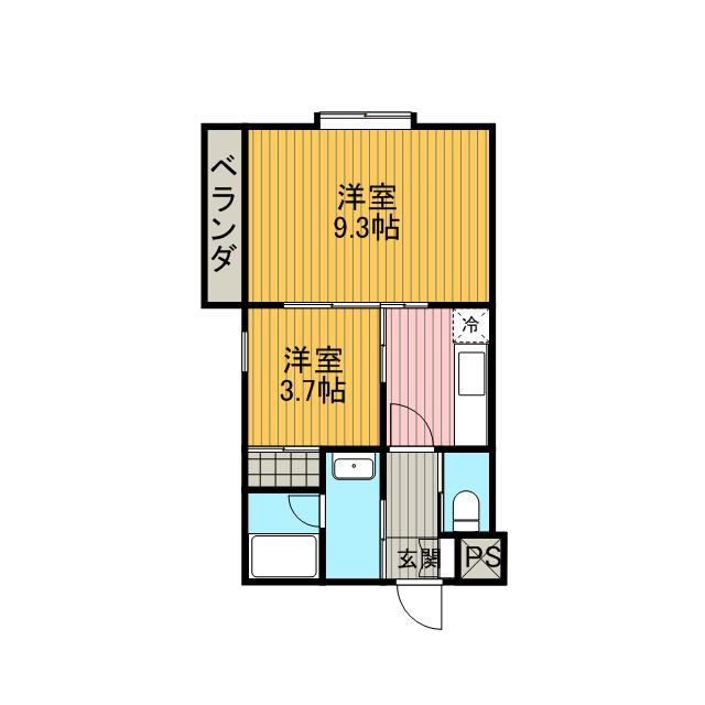 ピエッサ(2K/1階)の間取り写真