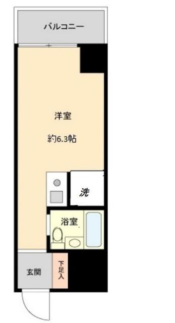 サイトピア(ワンルーム/4階)の間取り写真