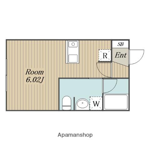 スマートヴィラウノモリ(1K/1階)の間取り写真
