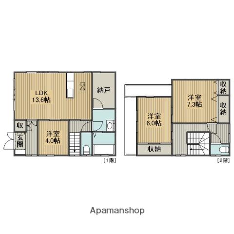 横浜線 矢部駅 徒歩17分 2階建 築24年(3LDK)の間取り写真