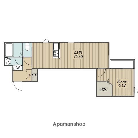 CULLINAN(1LDK/1階)の間取り写真