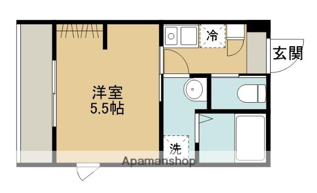 MELLAS相模原(1K/1階)の間取り写真