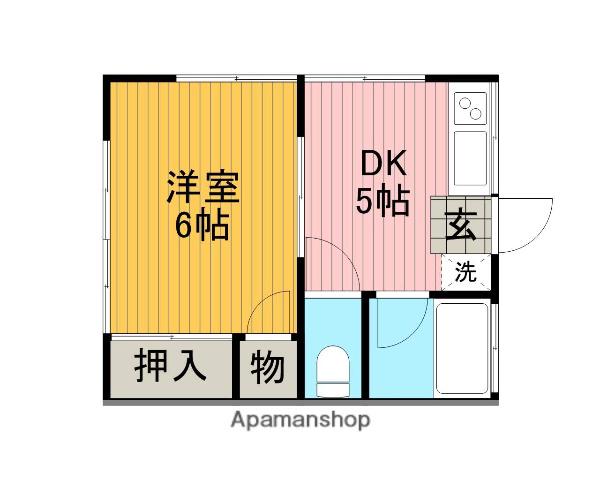 関島アパート(1DK/1階)の間取り写真