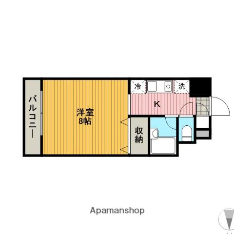 TOP矢部(ワンルーム/8階)の間取り写真