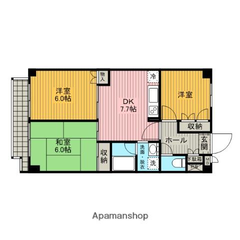 エスポアールⅠ(3DK/2階)の間取り写真