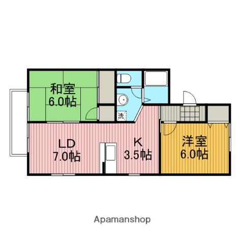 ゆうとだいえい(2LDK/2階)の間取り写真