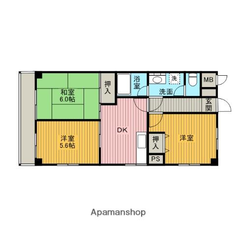 グランシャリオ深瀬(3DK/4階)の間取り写真