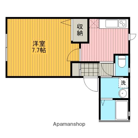 マルベリー高根(1K/1階)の間取り写真