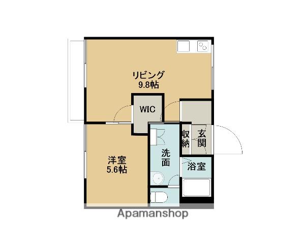 シャトーひらもと(1LDK/1階)の間取り写真