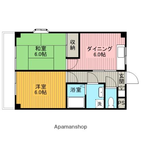 アルスチトセ(2DK/2階)の間取り写真