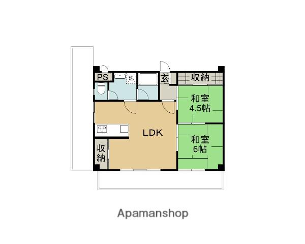 相武台駅前スターハイツ(2LDK/6階)の間取り写真