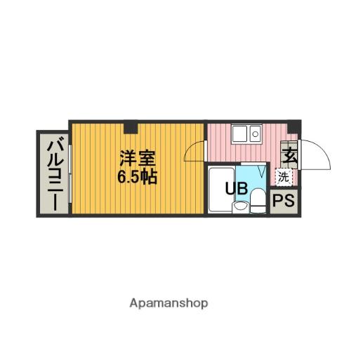 タドコロビル(1K/3階)の間取り写真
