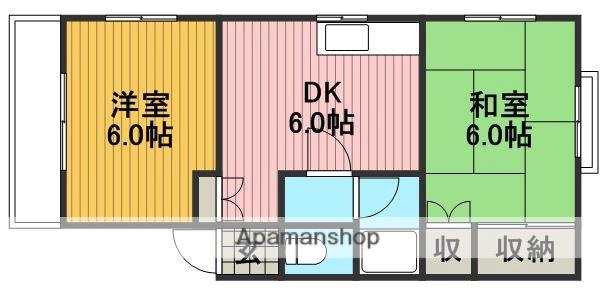 シャルムT(2DK/3階)の間取り写真