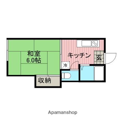 フォーブル相模B(1K/1階)の間取り写真