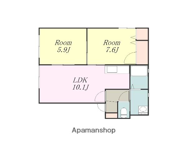 パレーシャル緑ヶ丘Ⅲ(2LDK/1階)の間取り写真