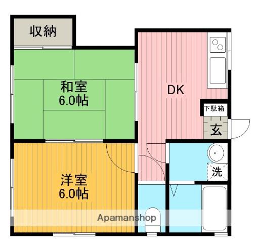 セイユウB(2K/1階)の間取り写真