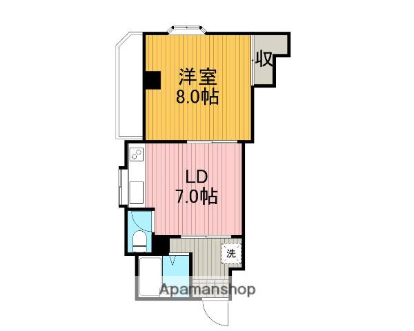 ハイツホンダ(1DK/4階)の間取り写真