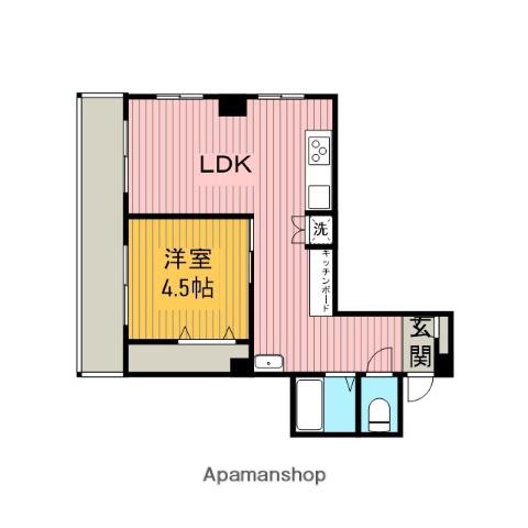 スペースファイブ(1LDK/4階)の間取り写真