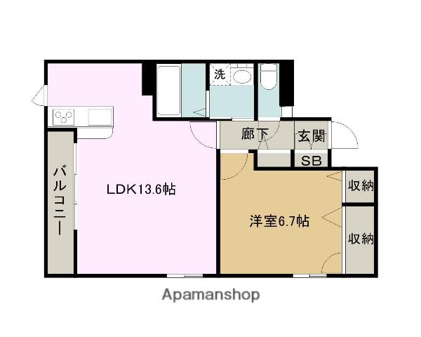 ベレオ相模大野(1LDK/2階)の間取り写真