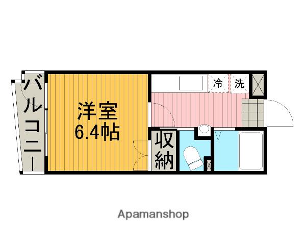 シャトレー東林間(1K/1階)の間取り写真