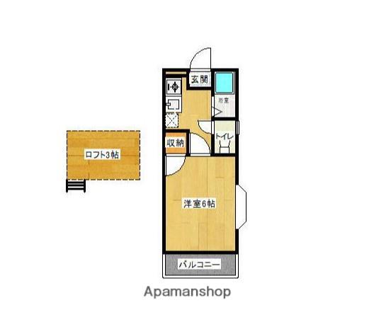 エトワール井上Ⅱ(1K/1階)の間取り写真