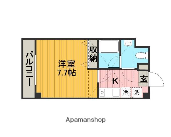 ルート相模が丘(1K/4階)の間取り写真