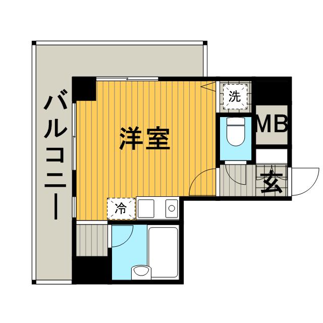 スクエアKⅡ(ワンルーム/5階)の間取り写真
