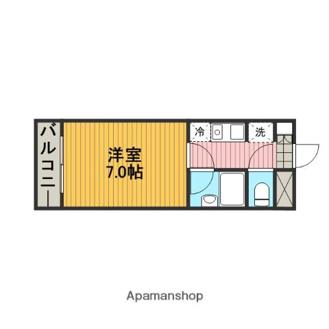 スクエアKⅡ(1K/3階)の間取り写真