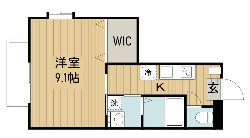MST-Ⅰ(1K/1階)の間取り写真
