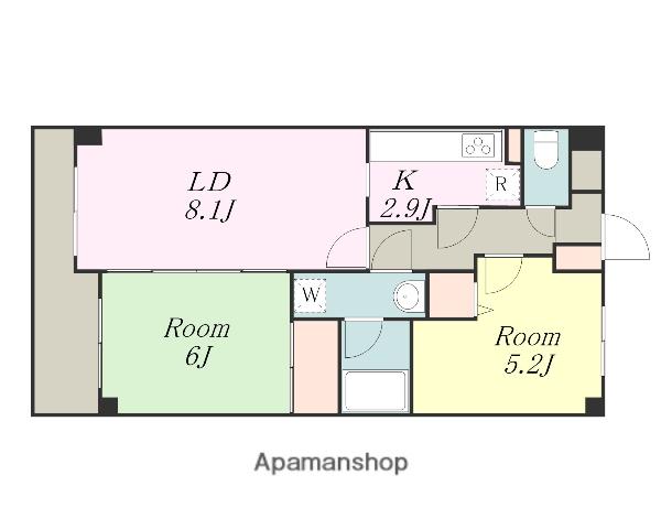 エレガンス小田急相模原(2LDK/2階)の間取り写真