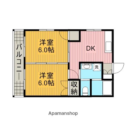 第10明智ビル(2DK/4階)の間取り写真