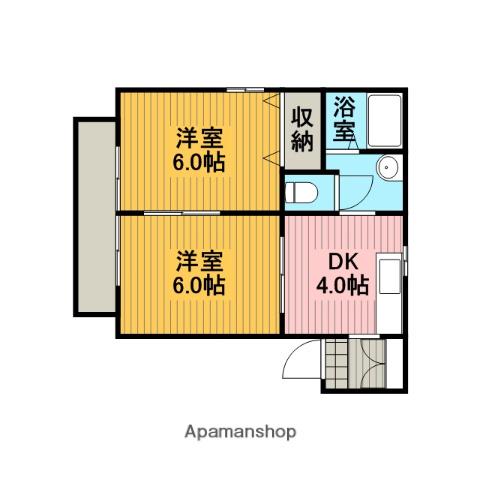 サンバレー林E棟(2K/1階)の間取り写真